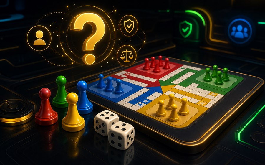 Ludo player question tokens on a dark game table